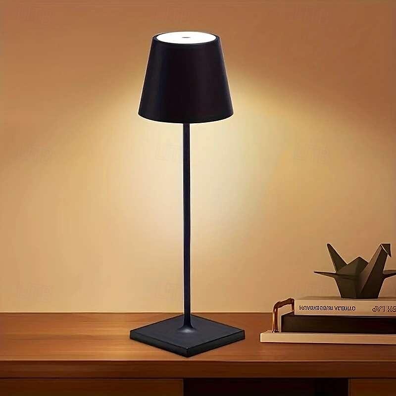 מנורת שולחן אלחוטית LED נטענת מנורת שולחן usb LED משתנה 3 צבעים לעיצוב מנורת שולחן בר במסעדה 2025 - $27.99 –P6