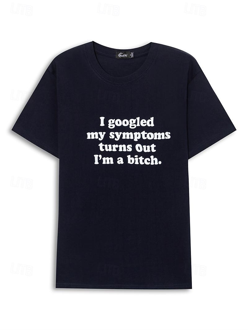 T-shirt femme drôle disant tees 100% coton femmes j'ai googlé mes symptômes imprimé t-shirts manches courtes décontractés (vert foncé l) de 2025 ? $19.99 –P6