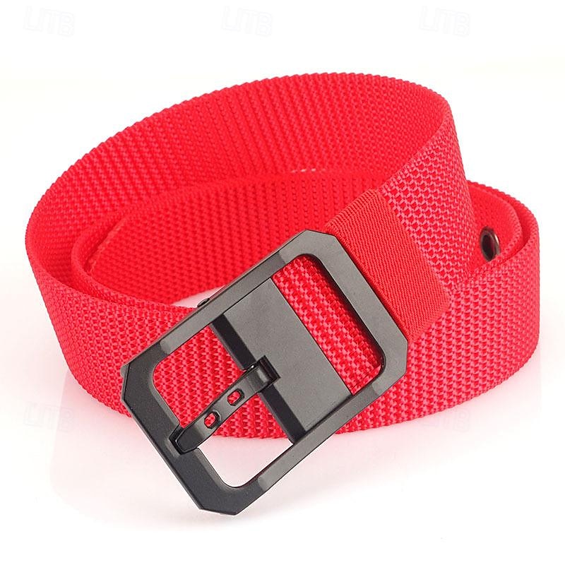 Férfi Öv Nylon öv cink ötvözet Műanyag Tartós Állítható Sima Fekete Rubin Szabadtéri Napi Deréköv 2025 - $11.99 –P7