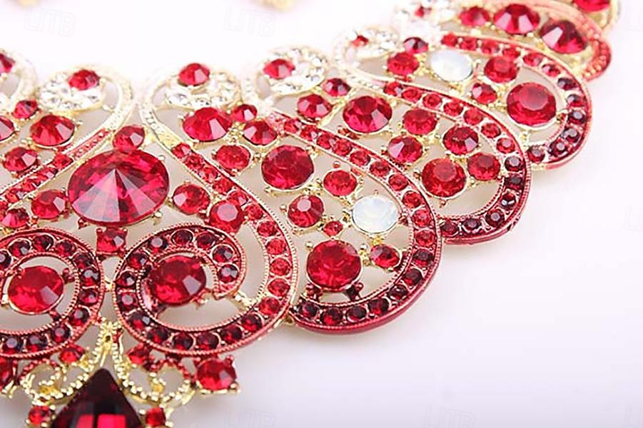 Jewelry Set 3pcs Rhinestone Alloy Earrings Necklace Women's Elegant Vintage Stylish Geometrical Geometric Jewelry Set For Wedding Party Special Occasion 2025 - $26.99 –P3