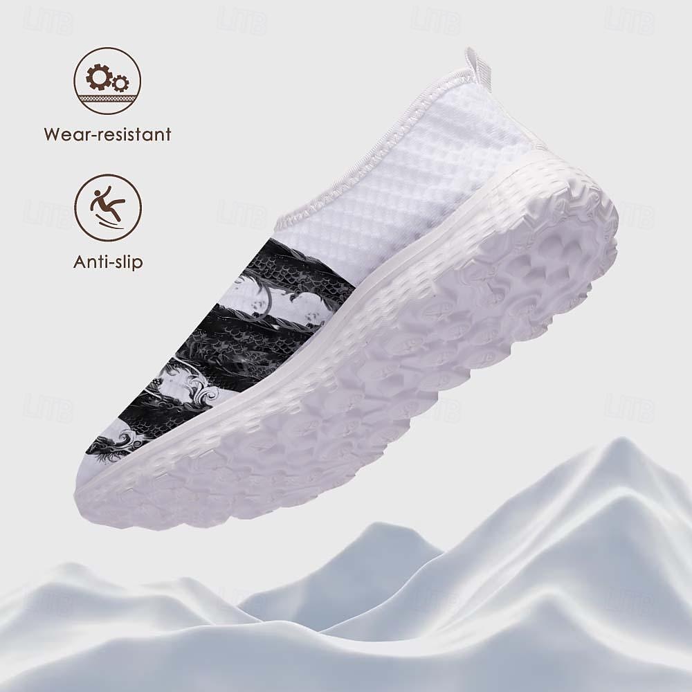 Men's Sneakers Loafers & Slip-Ons Print Shoes Light Soles Flyknit Shoes Walking Sporty Casual Outdoor Daily Vacation Mesh Breathable Comfortable Loafer White Army Green Blue 2025 - $42.99 –P3