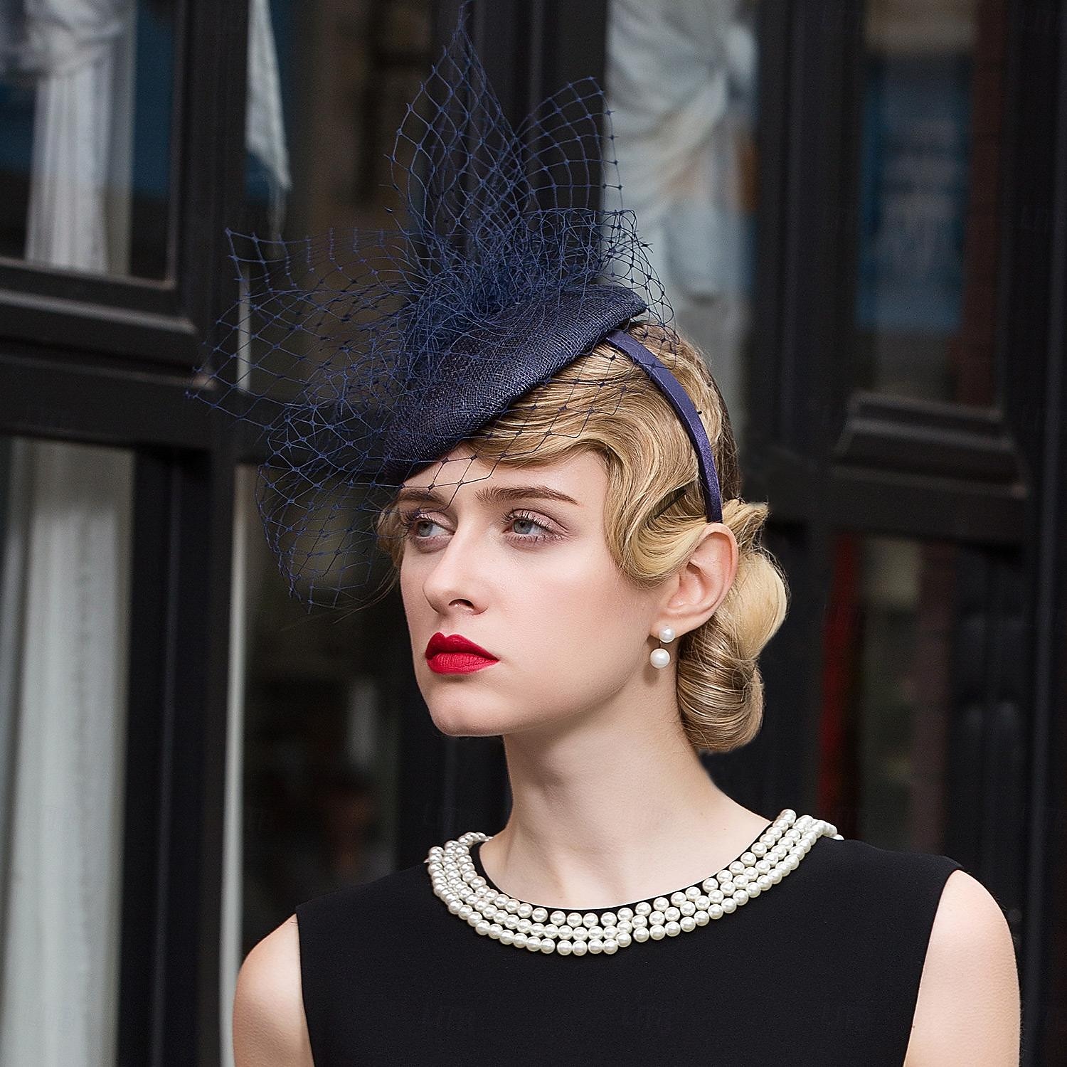 Stirnbänder, Hüte, Kopfbedeckung, Tüll, Sinamay-Bowler-/Glockenhut, Untertassenhut, Pillbox-Hut, Hochzeit, Teeparty, elegante Hochzeit mit Tüll-Kopfbedeckung, Kopfbedeckung 2026 - $45.99 –P3