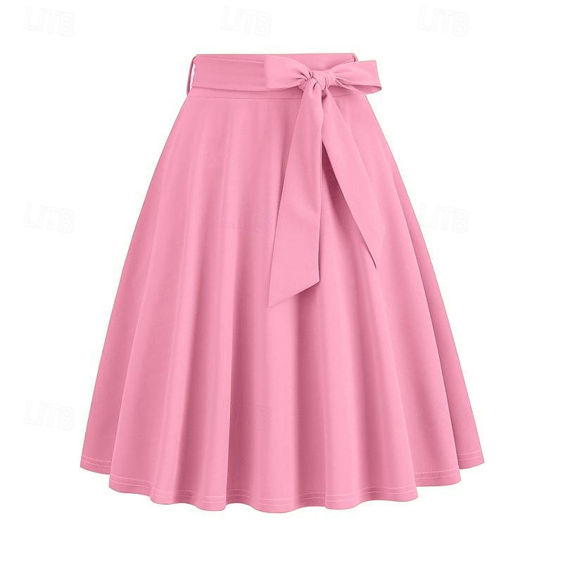 Retro / vintage 1950-tallet Rockabilly Knelengde Swing skjørt Dame Avslappet Dagligdagstøy Te Fest Voksen Skjørte 2025 - $20.99 –P11