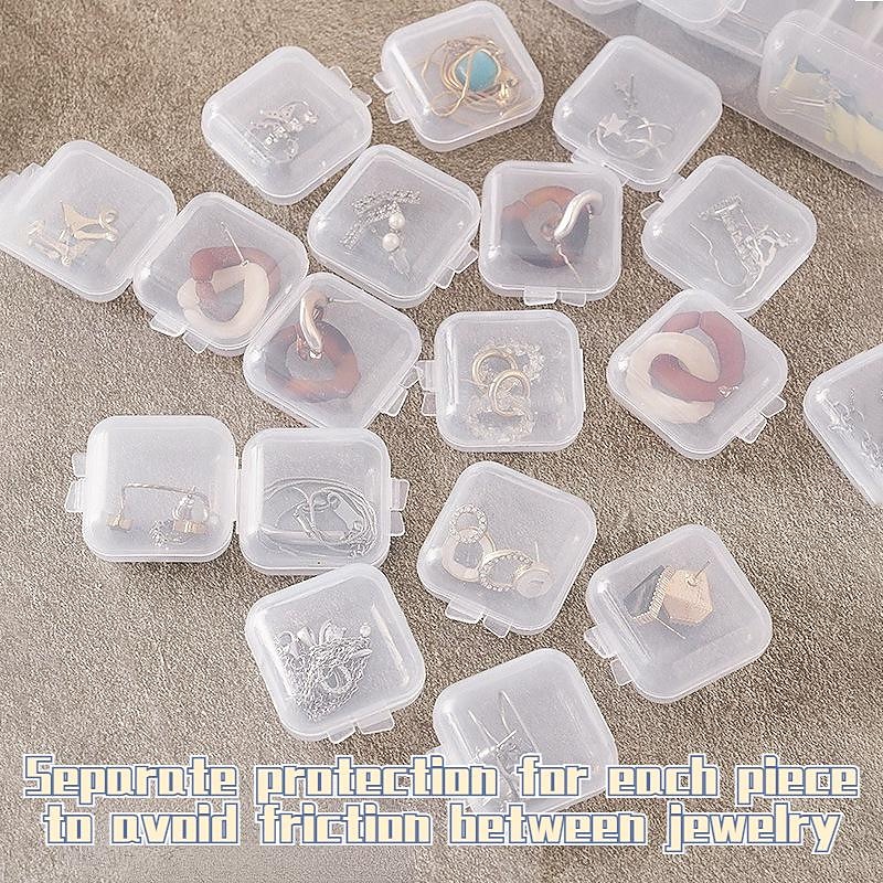 20/50pcs Mini Plastic Storage Box Square Transparent Portable Container Jewelry Holder Earrings Packaging Display Case Medicine Bin Jewlery Garbage Can Storage Cases Pp Accessories Clear Buds 2025 - $7.99 –P1