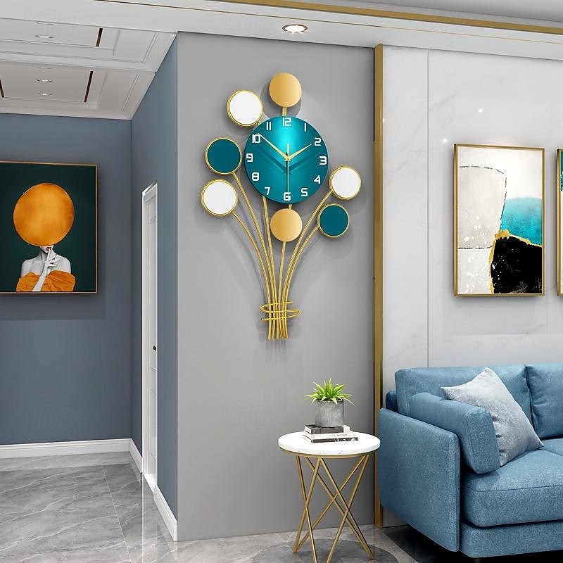 Relógios de parede luxuosos leves, relógios de parede criativos para sala de estar, decoração de casa, moda e arte simples, relógios de parede nórdicos 40 50 60 cm de 2025 por $116.99 –P1