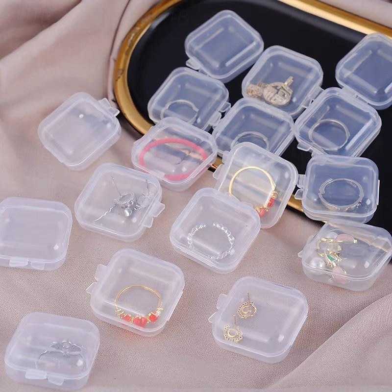 20/50pcs Mini Plastic Storage Box Square Transparent Portable Container Jewelry Holder Earrings Packaging Display Case Medicine Bin Jewlery Garbage Can Storage Cases Pp Accessories Clear Buds 2025 - $7.99 –P6