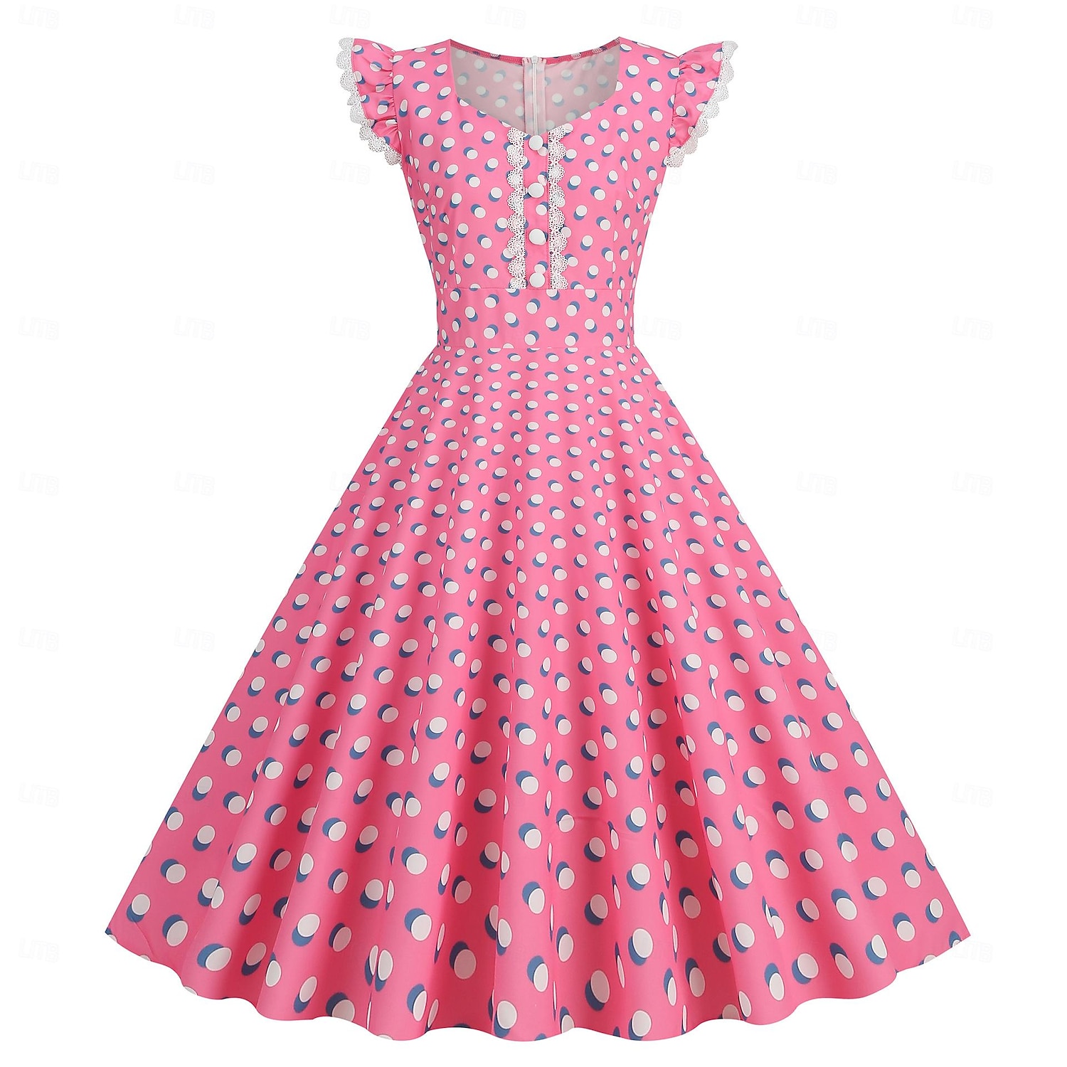 Retro 50. léta Rockabilly Šaty Houpací šaty Flare šaty Puntíkované Dámské předvečer Všech svatých Plesová maškaráda Na den loučení se svobodou nevěsty Dospělí Šaty Šaty pro návrat domů 2025 - $26.99 –P6