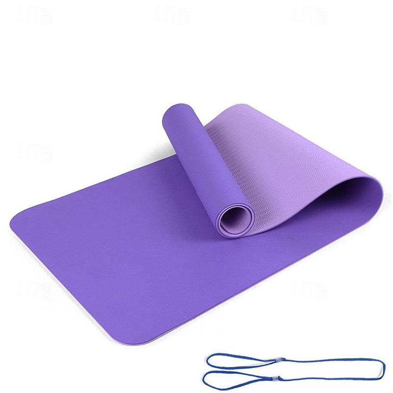 tpe6mm tweekleurige yogamat set van vijf stuks voor sport fitness stretching latex 2080 weerstandsriem wordt geleverd met rugzakriem 2025 - $50.69 –P16