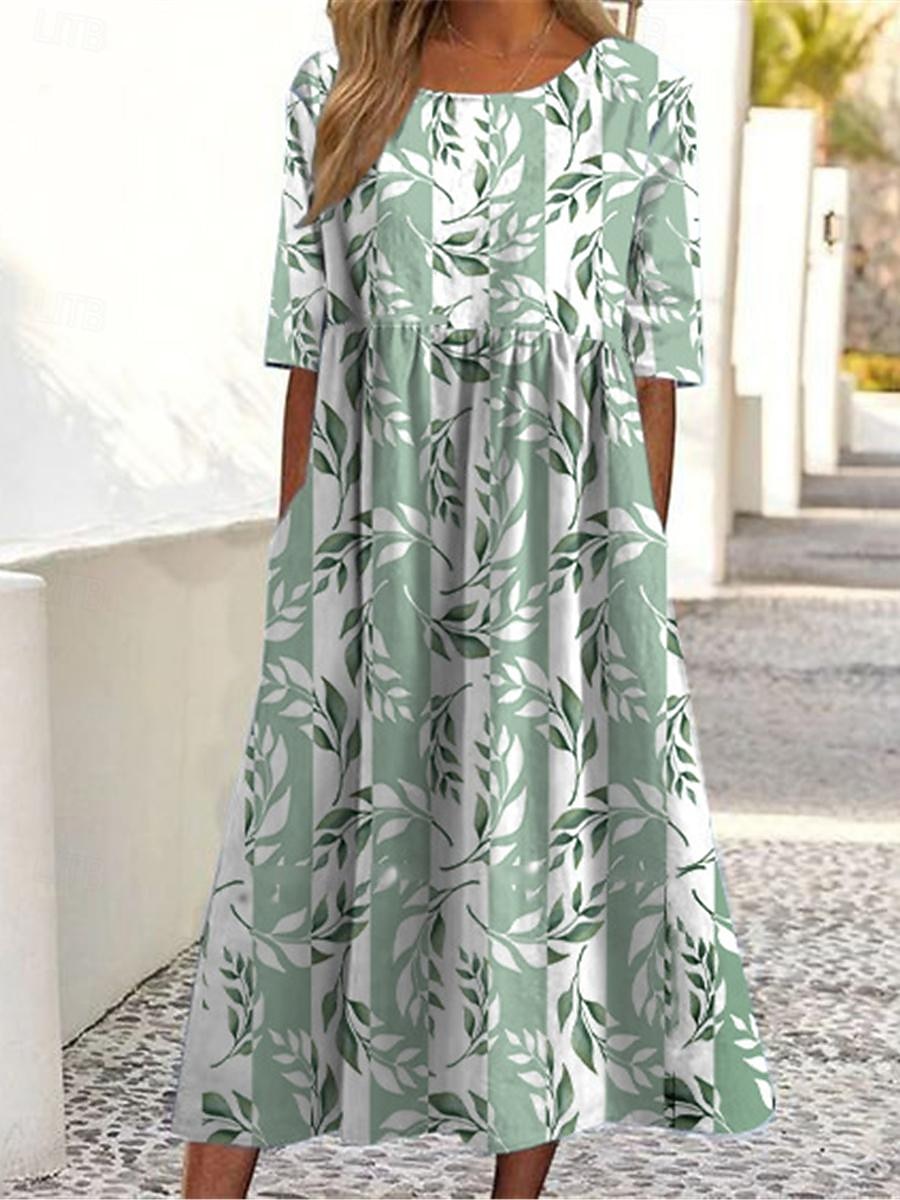 rochie maxi dama imprimeu floral maneca scurta decolteu albastru deschis casual elegant primavara vara petrecere in gradina imbracaminte de plaja imbracaminte marime 2025 - $25.99 –P7