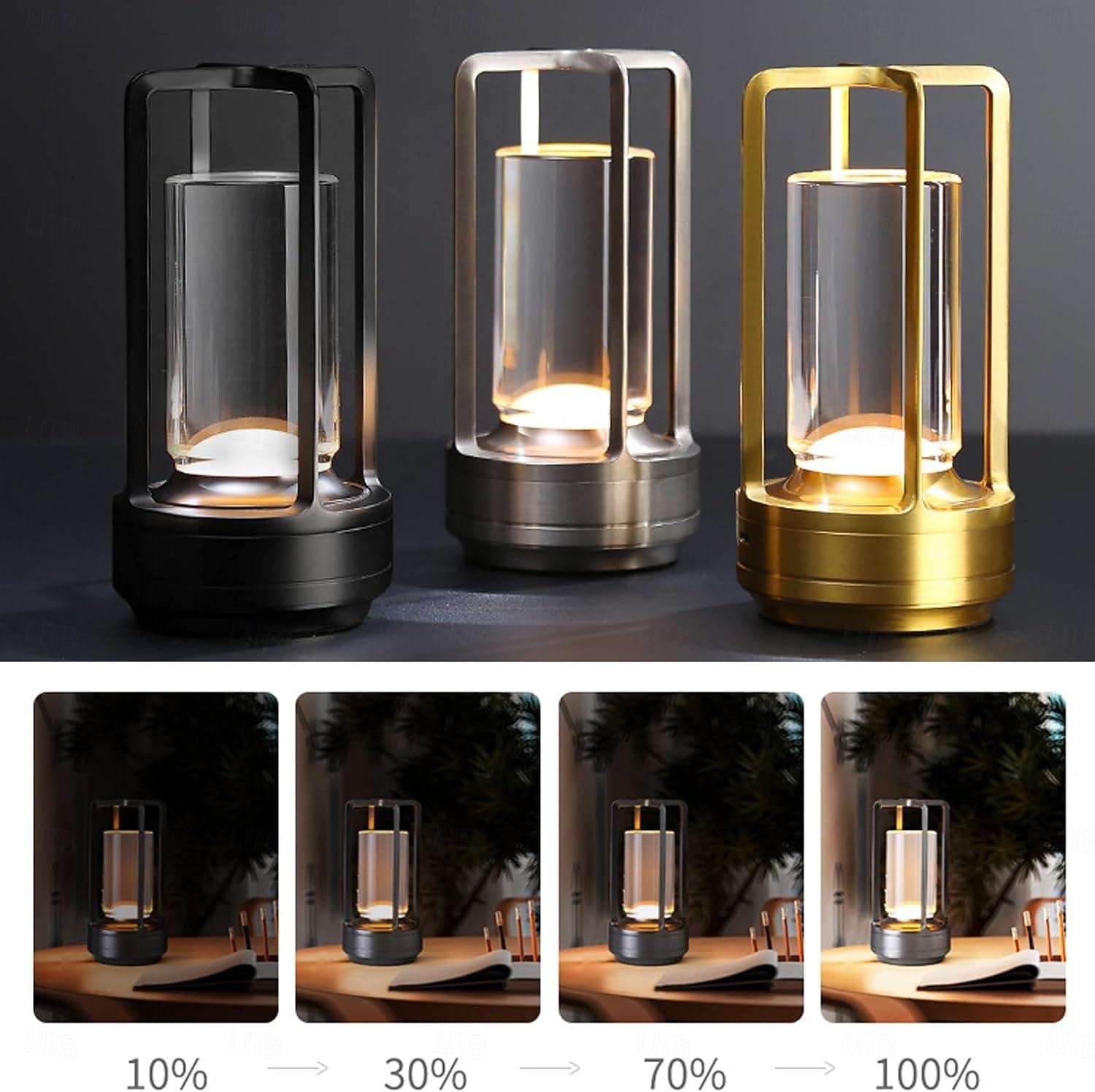 Lampada ricaricabile in alluminio Touch Dimming a 3 colori Camera da letto interna Soggiorno Atmosfera Luce Lampada da campeggio esterna tipo C del 2025 a $52.99 –P15