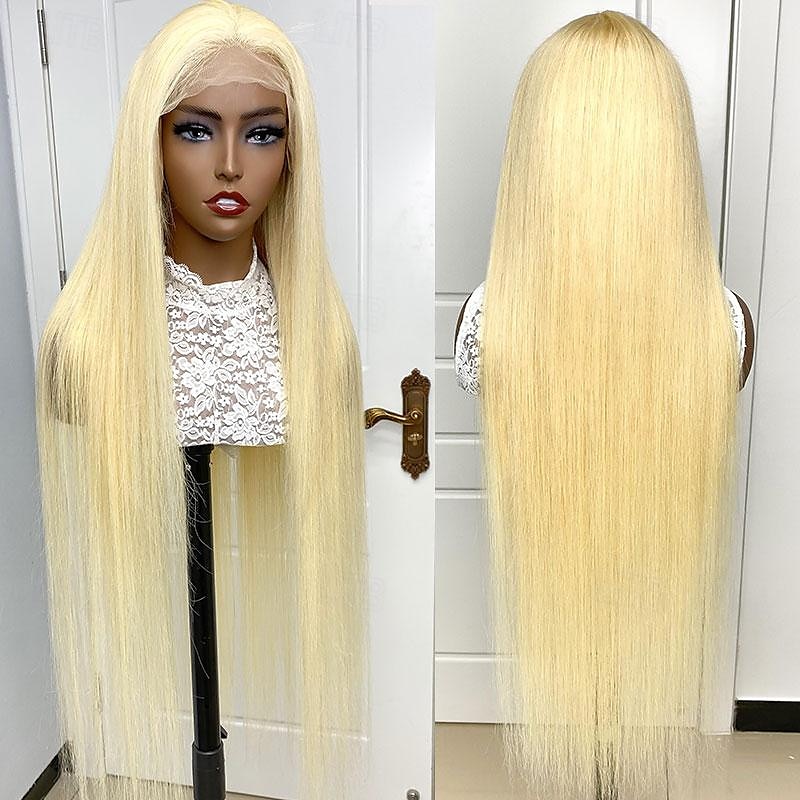 Glueless Blonde Lace Closure 613 Wig HD Lace Front Straight Human Hair Wigs Pre Plucked Bleached Knots Honey Blonde Wig For Women 2025 - $190.99 –P2