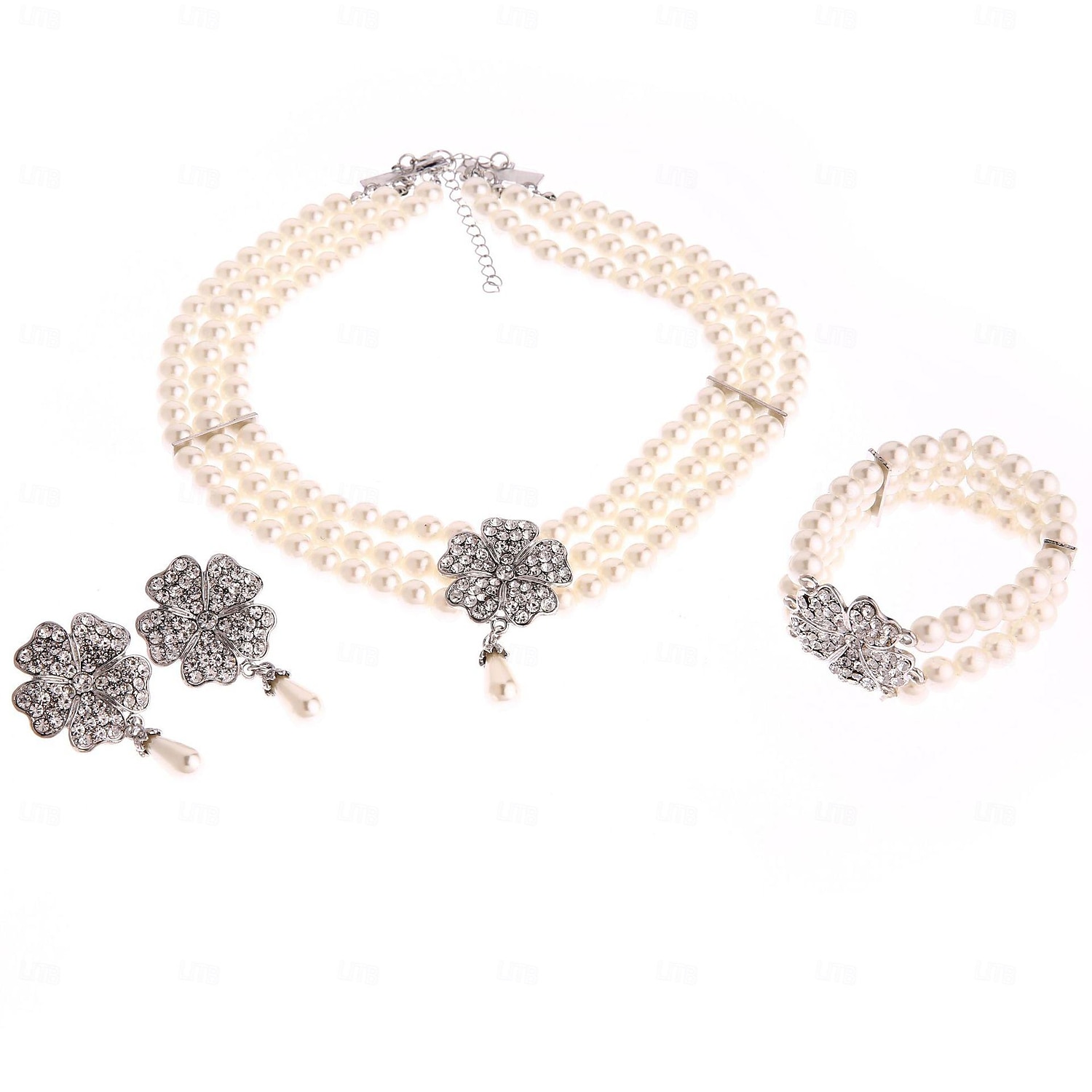 conjunto com vestido vintage flare colar de pérolas falsas brincos pulseira com anágua tutu sob a saia 1950 anos 1960 rockbility vestido retrô vintage feminino 6 peças roupas primavera verão roupa de 2025 por $48.99 –P11