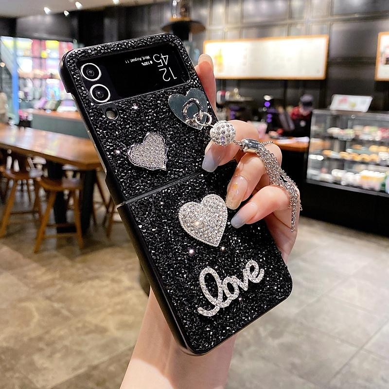 teléfono Funda Para Samsung galaxia Z Flip 7 Z Flip 6 Z Flip 5 Z Flip 4 Z Flip 3 Funda Trasera Brillo ostentoso brillante Antigolpes TPU Brillante Metal 2025 - $9.99 –P8