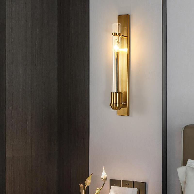 Wall Lamp Indoor Metal Glass Light Luxury Creative Living Room Tv Wall Background Wall Bedside Warm Light 1-Light 60*8*10Cm 110-120V 220-240V 2026 - $243.89 –P1