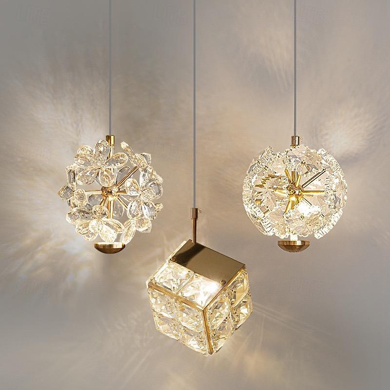 LED Pendant Light Hanging Lamp Simple Cafe Restaurant Bar Pendant Light E27 Light Source Metal Crystal Art Droplight Flashlight Ceiling Light 110-240V 2025 - $160.99 –P1