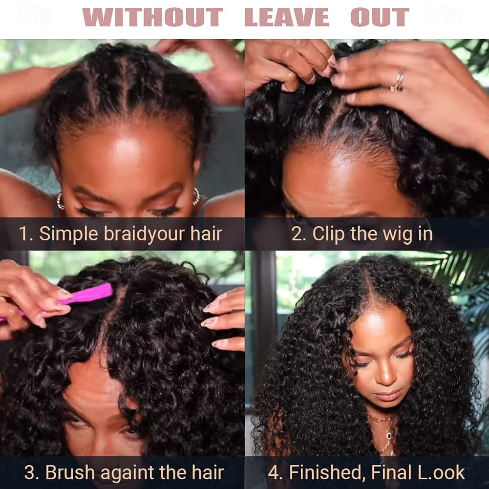 Afro Kinky Curly Wigs Human Hair with Bangs 180% Density Brazilian Virgin Human Hair Wigs for Women Glueless Wigs Human Hair Machine Made None Lace Front Wigs Natural Color 2026 - $110.99 –P7