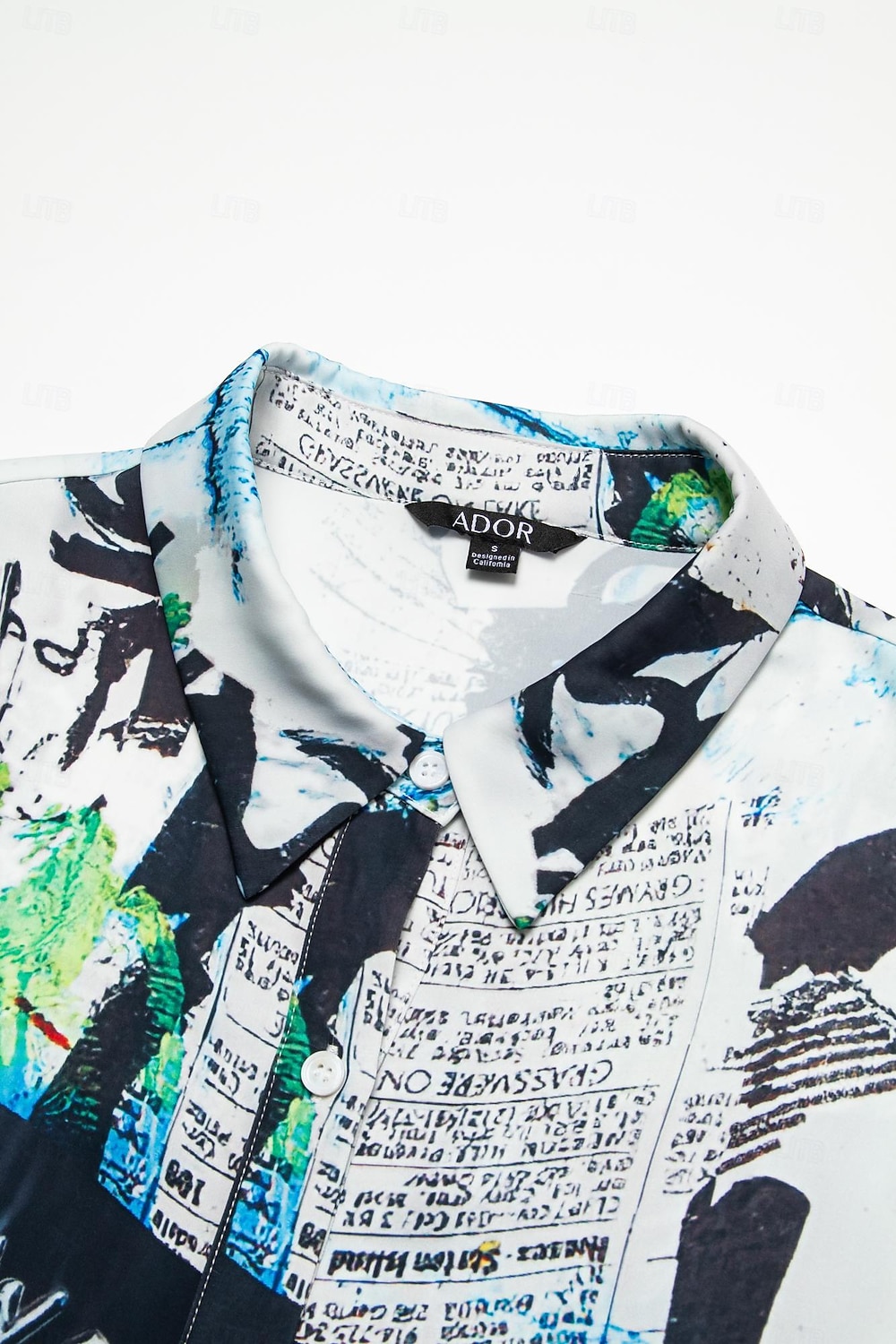 Mini-overhemdjurk met splashprint en opstaande kraag 2025 - $64.99 –P4