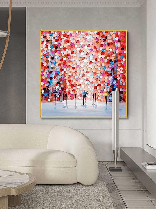 met de hand geschilderd abstract landschap schilderij op canvas 3D-getextureerde muurkunst muurdecor woonkamer zachte kleur getextureerde bloemlandschap roze olieverfschilderij muurkunst lentedecor 2025 - $116.99 –P2