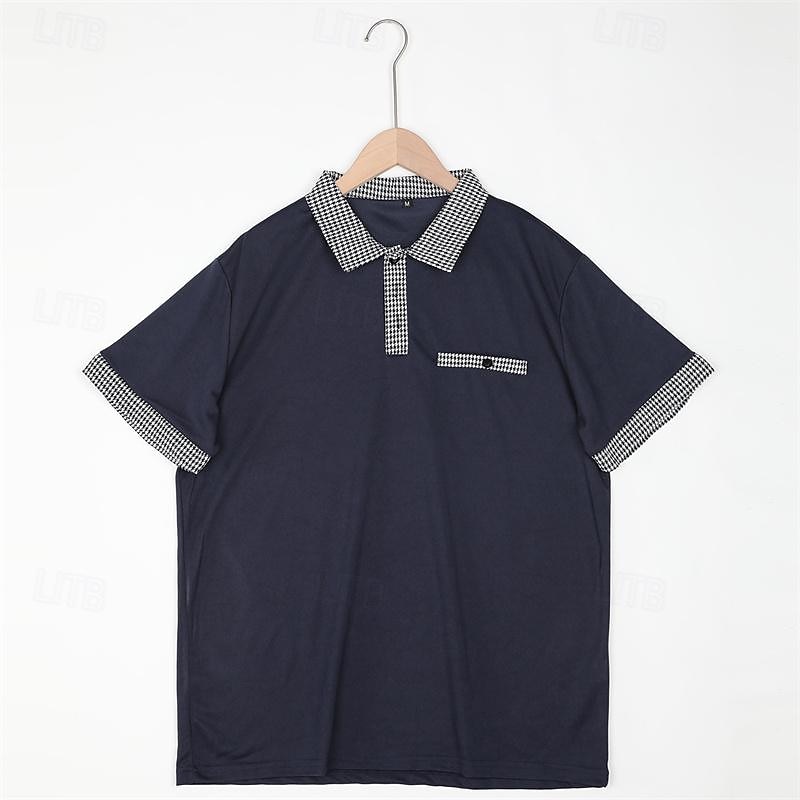 Męskie Koszulka polo Koszula golfowa Codzienny Święto Klapa Krótki rękaw Moda Podstawowy Równina Styl klasyczny Lato Regularny Czarny Biały Granatowy Niebieski Koszulka polo 2026 - $17.99 –P13
