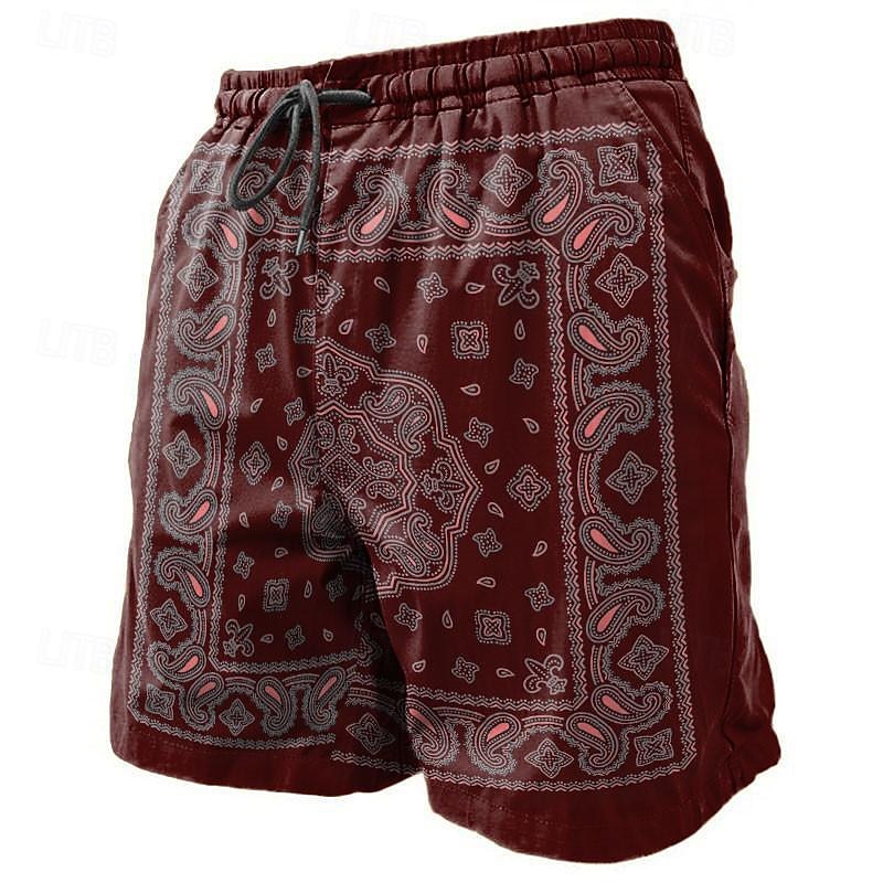 Men's Paisley Swim Trunks Swim Shorts Board Shorts Mid Waist Vacation Hawaiian Ethnic Vacation Holiday Beach Drawstring with Mesh lining Elastic Waist Designer Clothing Apparel 2025 - $19.99 –P8