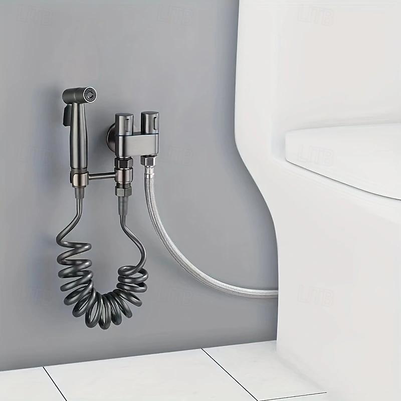 spruzzatore per rubinetto per bidet manuale per WC set per bidet pistola spruzzatrice spray per WC per bagno soffione doccia autopulente (con tubo di prolunga da 78 pollici e valvola ad angolo a del 2025 a $33.99 –P2