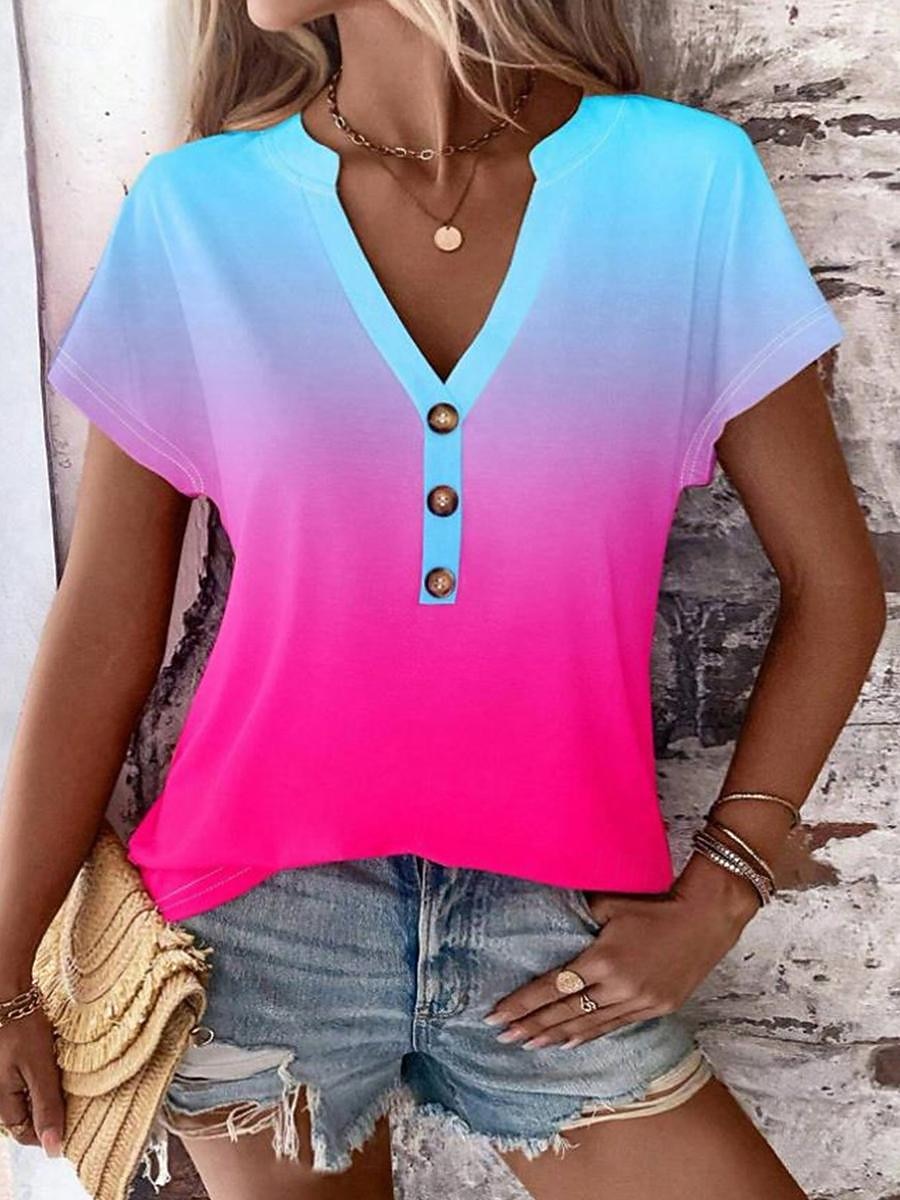 ETCYY Women's Tie Dye Tank Top - Sleeveless V-Neck, Loose Fit, Country Floral Print, Casual Summer Tee, Size X-Large