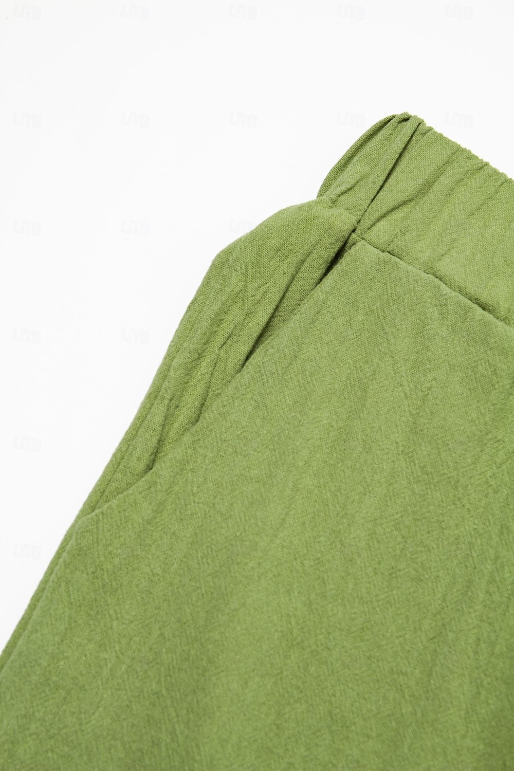 Dame Store størrelser Shorts i bomullslin Lin-inspirerte bukser Fôret shorts Enkel Fritid Komfort Lang Naturlig Ren farge Mikroelastisk Hjem Gate Hvit Blå Grønn Kakifarget Sommer Vår 2025 - $6.99 –P10