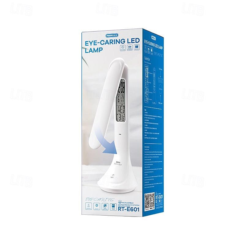 touch sammenleggbar led skrivebordslampe oppladbar med digital klokke 2025 - $55.99 –P5