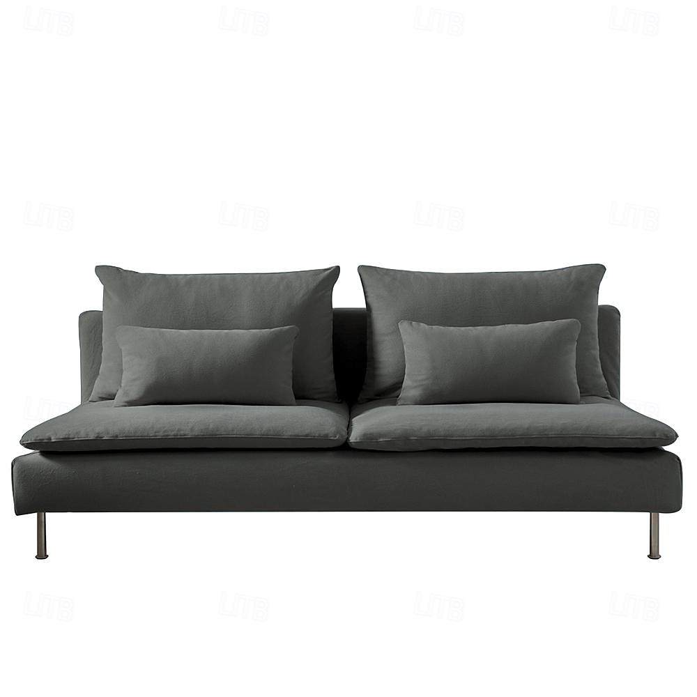 100% Bomull 3-seters Seksjonsdeksel Ensfarget Vatterte Bomullsglidere 8stk Futon Deksel Sett 2025 - $305.59 –P10