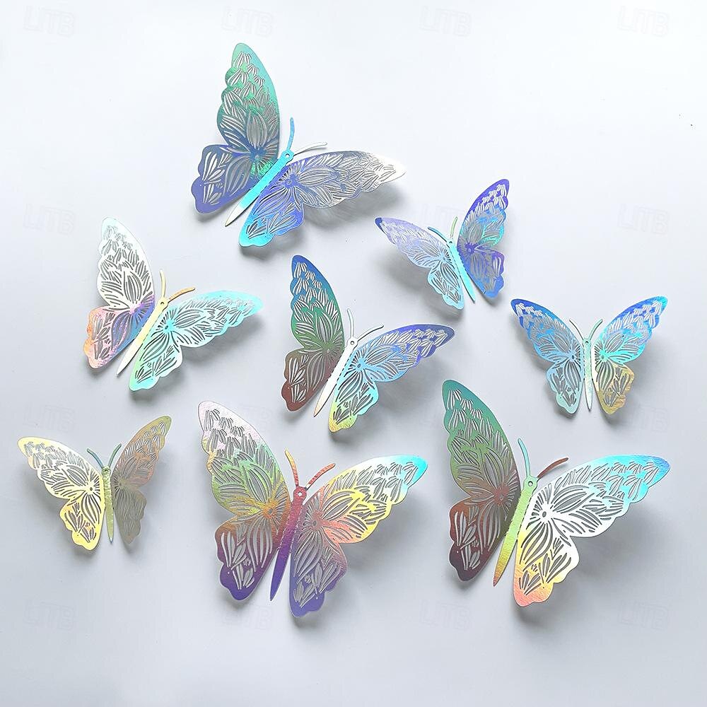 24 Pcs 3D Butterfly Wall Stickers Cake Balloon Decorative Accessories for Wedding Festivals and Parties in Foreign Trade 2025 - $15.49 –P9