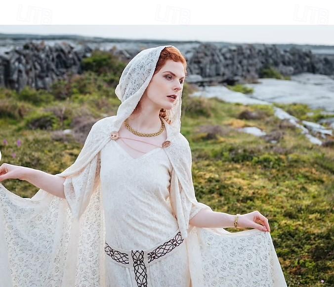 Retro Antiguo Medieval Renacimiento Vestidos Capa Baile de Máscaras Vikingo forastero élfico Mujer Celta Vikingo Fantasía Mascarada Fiesta / Noche Adulto Vestido Capa 2025 - $89.99 –P5