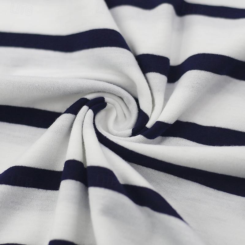 Men's T Shirt Tee Top Short Sleeves Crew Neck Summer Striped Fashion Designer Basic Front Pocket Vacation Street Going out Black Red Navy Blue Top Tee for Men 2025 - $16.49 –P12