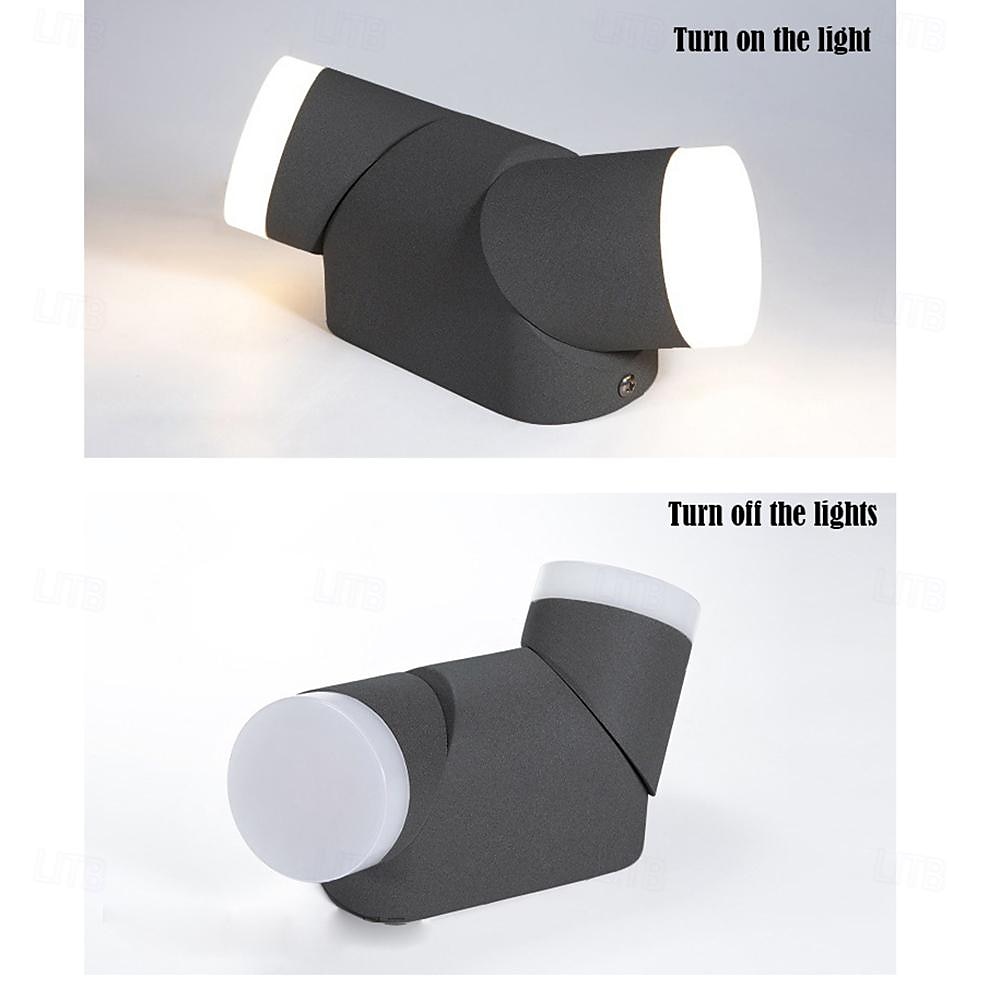 Led Wall Lamp,Aluminum Double Head Outdoor 6W 12W Adjustable Angle Outdoor Waterproof,Eye Protection Suitable For Outdoor Wall Garden Courtyard Garage Hull,Warm White/Ray IP54 85-265V 2025 - $58.99 –P5