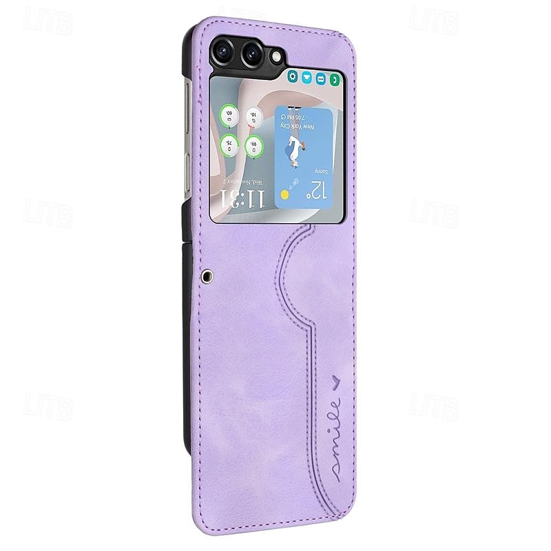 телефон Кейс для Назначение SSamsung Galaxy Z Flip 5 Z Flip 4 Z Flip 3 Откидная крышка Защита от удара Ретро ПК Кожа PU 2025 - $18.99 –P13