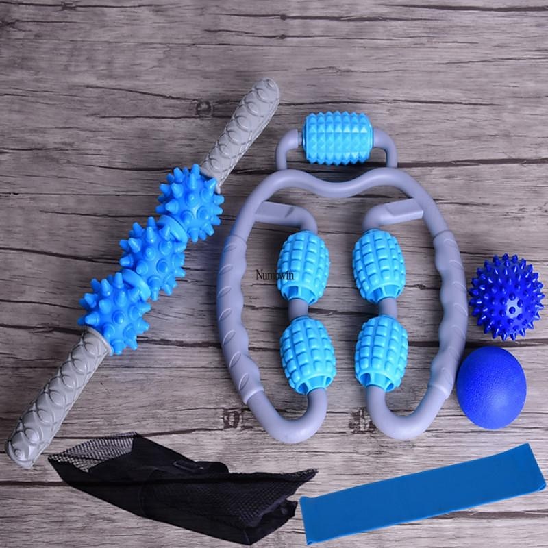 Massaggiatore circolare per gambe a cinque sfere set da sei pezzi massaggiatore yoga fascia con sfere in lattice cerchio elastico set per pilates del 2025 a $49.99 –P4