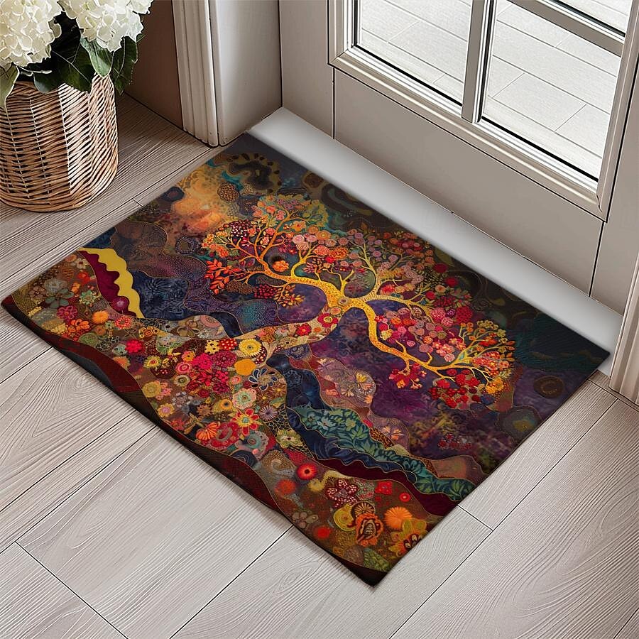 Vintage Tree of Life Doormat Floor Mats Washable Rugs Kitchen Mat Non-Slip Oil Proof Rug Indoor Outdoor Mat Bedroom Decor Bathroom Mat Entrance Rug 2025 - $16.99 –P16