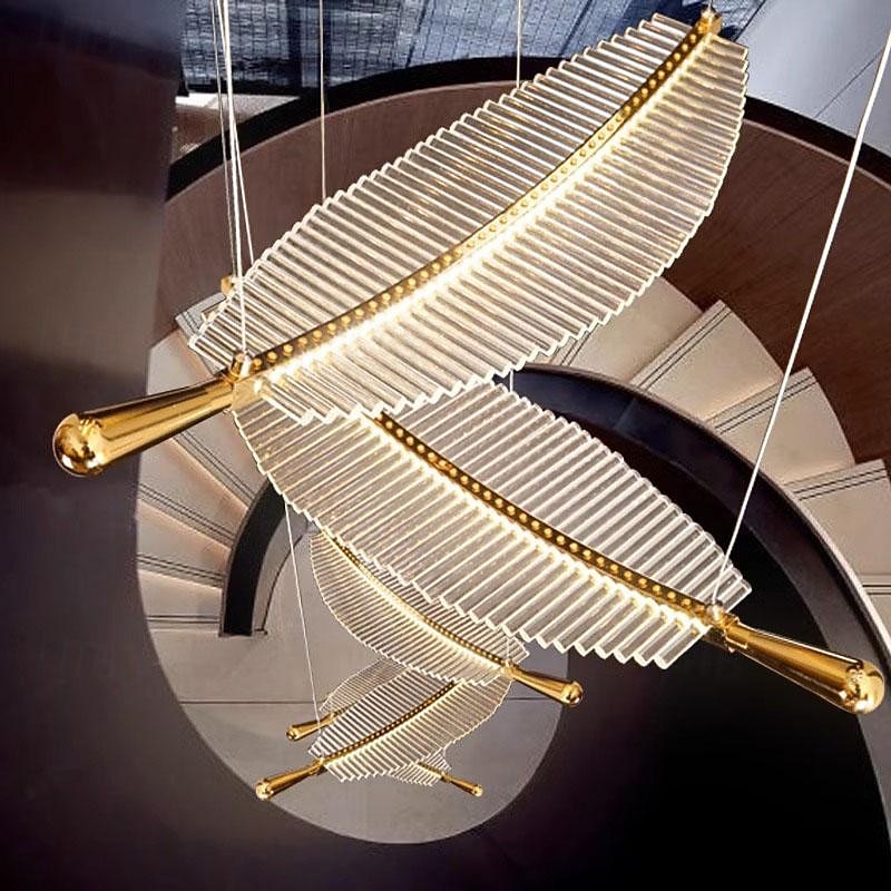 Ceiling Light 30/40/60/80cm Modern Leaf LED Chandelier Luxury Gold Kitchen Island Lights丨Acylic Lighting Hanging Fixtures Dining Room Ceiling Light Home Bar Art Suspension Luminaire Lamp 2026 - $217.09 –P7