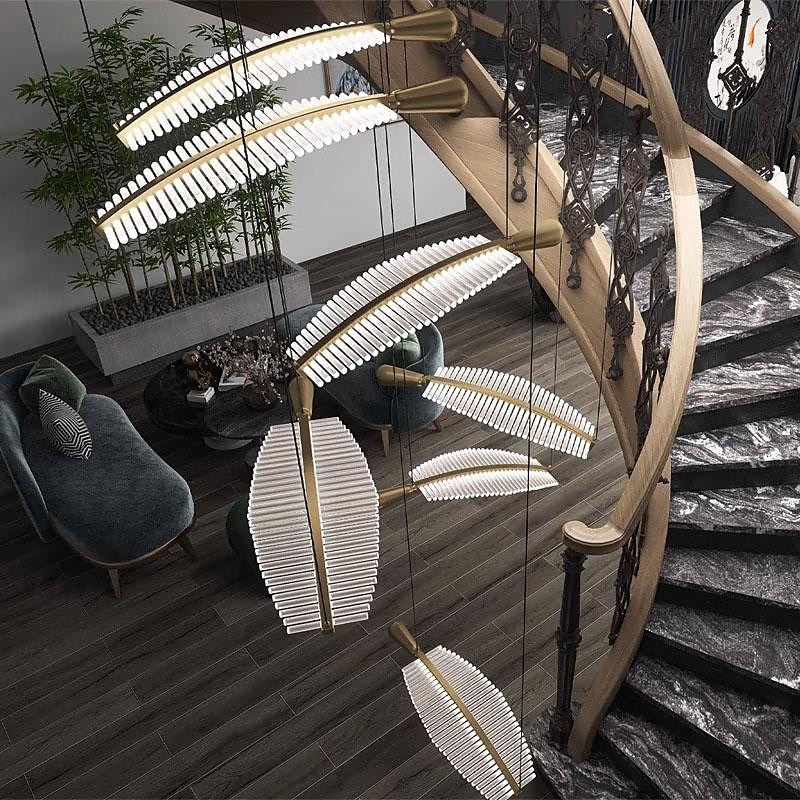 Ceiling Light 30/40/60/80cm Modern Leaf LED Chandelier Luxury Gold Kitchen Island Lights丨Acylic Lighting Hanging Fixtures Dining Room Ceiling Light Home Bar Art Suspension Luminaire Lamp 2026 - $217.09 –P8