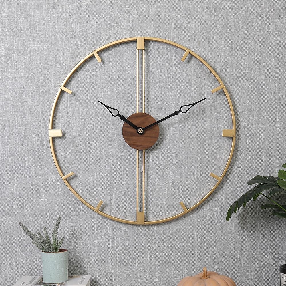 Reloj de pared artístico grande y moderno, reloj de pared grande, decoración artística, relojes de pared, decoración de oficina, minimalista, metal negro para cocina, dormitorio, negro, 60cm 2025 - $116.99 –P7