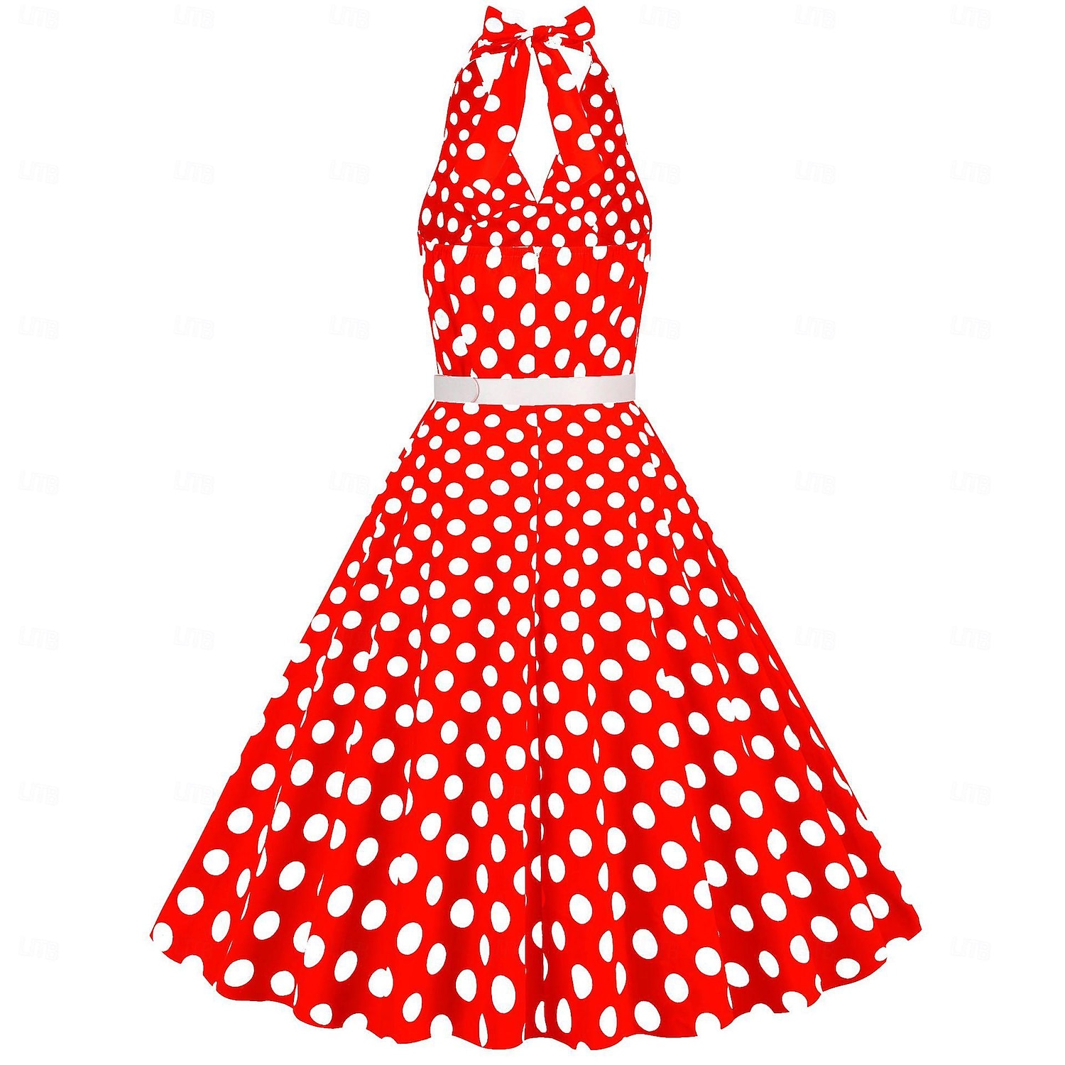 Retro Vintage 1950-tals Grease Outfits Rockabilly Klänning A-linje Klänning Sväng Klänning Prickiga Finstilt Klänning Kvinno Halloween Karneval Maskerad Dagligt Slitage Vuxnas Klänning 2026 - $35.99 –P14