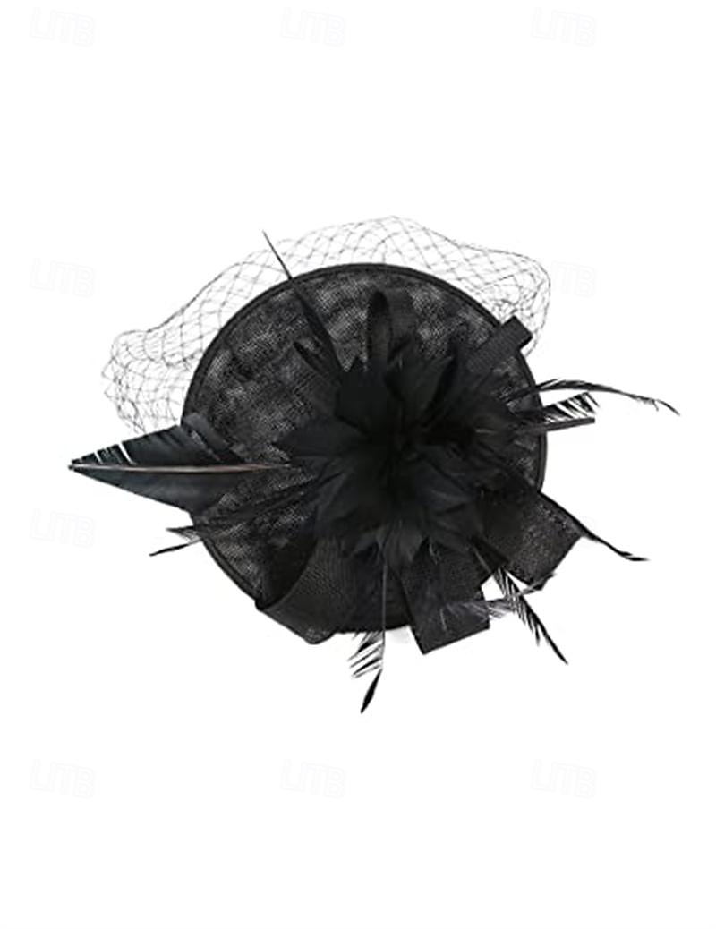 Retro Vintage 1950er 1920er Fascinators Hut Schleier-Stirnband Braut Damen Karneval Maskerade Party / Abend Junggesellinnenabschiedsparty Erwachsene Kopfbedeckung 2025 - $17.49 –P4