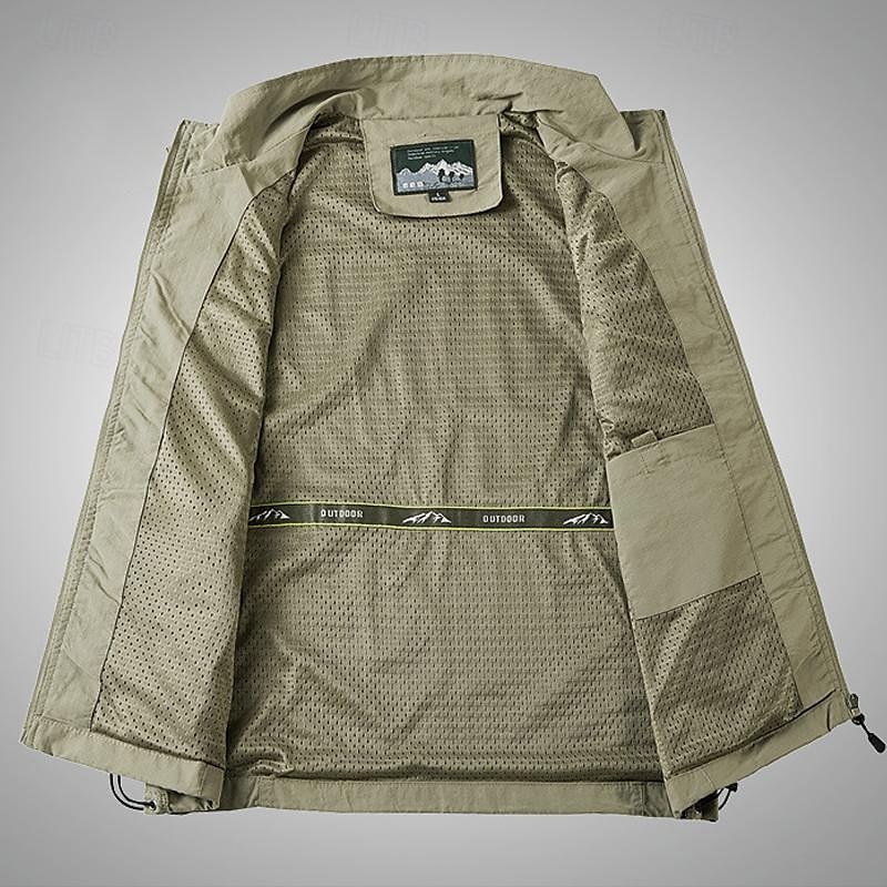 Herr Väst Gilet Fiskeväst Vandringsväst Ärmlös väst Gilet Jacka Utomhus Dagligen Utekväll Ledigt Vår Höst Ficka Polyester Nylon Andningsfunktion Slät Dragkedja Hög krage Lös passning Svart Armégrön 2025 - $33.99 –P5