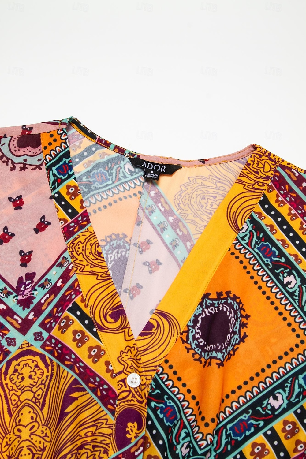 2025年 フォークプリント Vネックマキシドレス  コレクション – $103.99 –P9