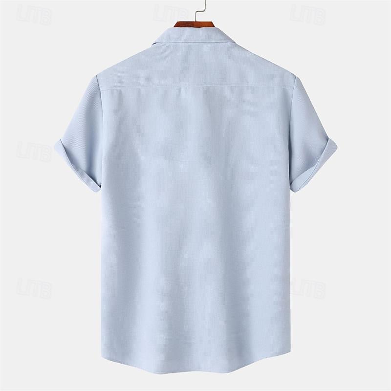 Per uomo Camicia Camicia Estiva Camicia casual Camicia da Spiaggia Camicia con Bottoni Bianco Verde chiaro Blu marino Blu Viola Manica Corta Semplice Bavero Vacanza Camicia hawaiana Tasca del 2026 a $27.99 –P14