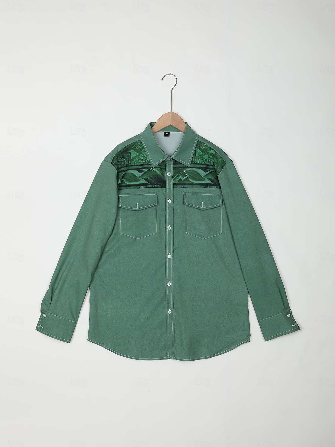 Hombre Tribal Impresión de pañuelo Camisa camisa occidental Manga Larga Camisa Cuello Vuelto Vintage Exterior Calle Casual Diario Rosa Rojo Azul S M L 2026 - $14.49 –P1
