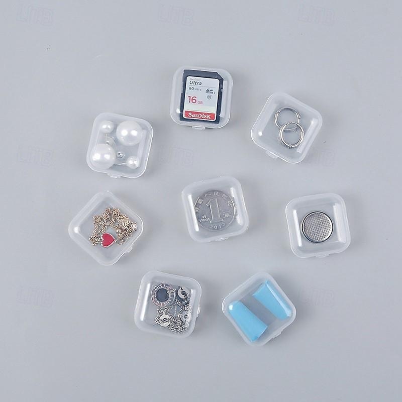 20/50pcs Mini Plastic Storage Box Square Transparent Portable Container Jewelry Holder Earrings Packaging Display Case Medicine Bin Jewlery Garbage Can Storage Cases Pp Accessories Clear Buds 2025 - $7.99 –P12