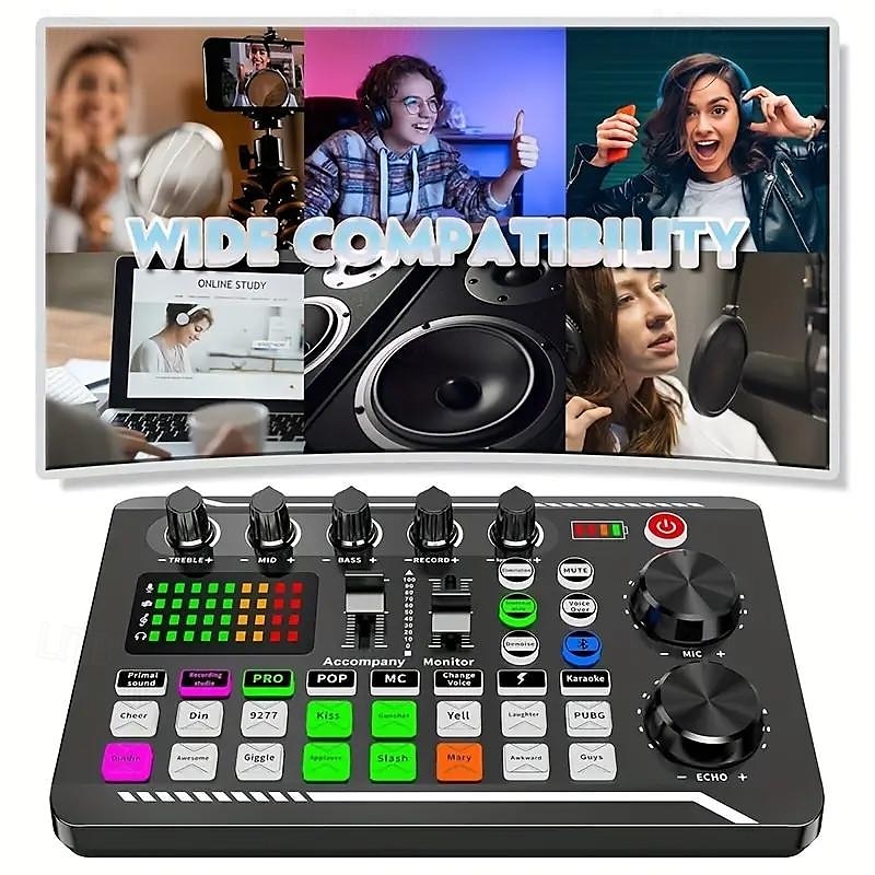 Stream and Cast with Ease USB Sound Card Rechargeable DJ Mixer Voice Effects  Perfect for Podcasts & Gaming 2025 - $41.99 –P3