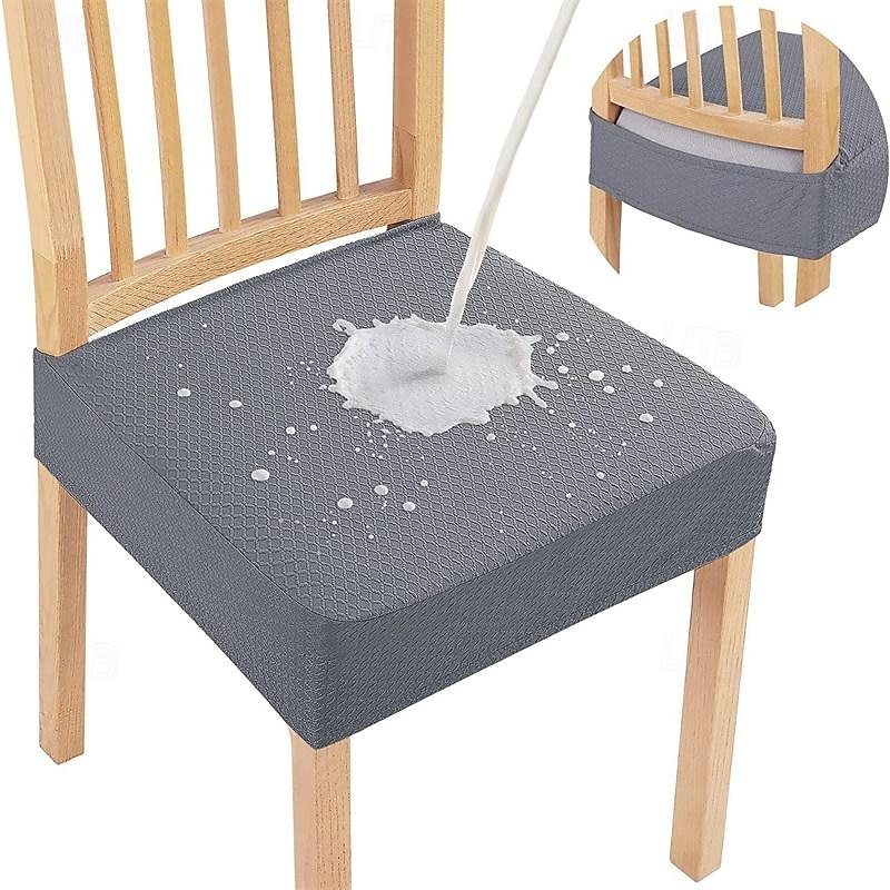 2 db smiry vízálló üléshuzat étkezőszékekhez 4db-os sztreccs jacquard készlet kivehető, mosható szék üléshuzatok védő hátsó huzat nélkül 2025 - $22.99 –P4