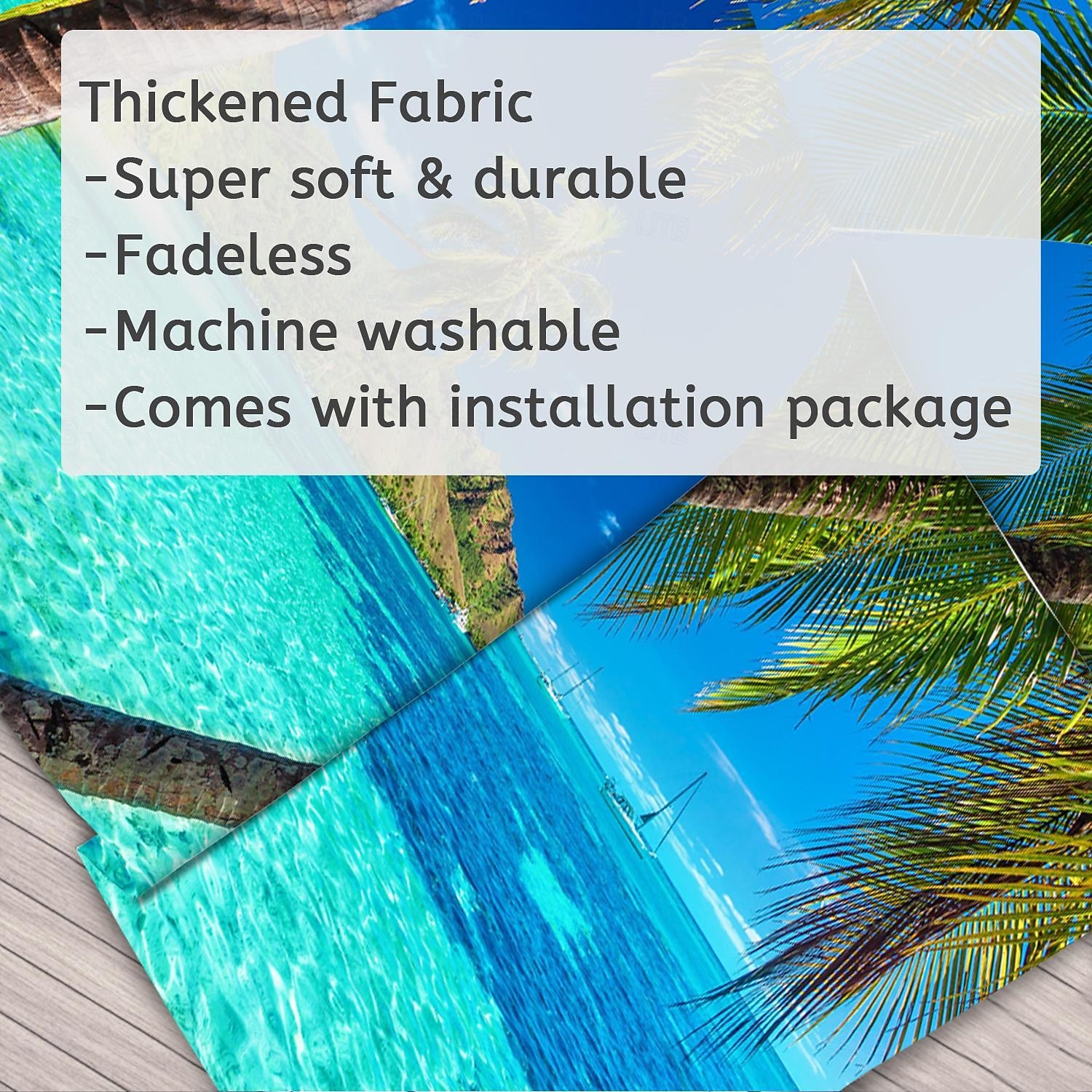2026年 壁タペストリーアート装飾毛布カーテンピクニックテーブルクロスぶら下げホーム寝室リビングルーム寮の装飾休日休暇風景海海ビーチココナッツの木  コレクション – $21.99 –P2