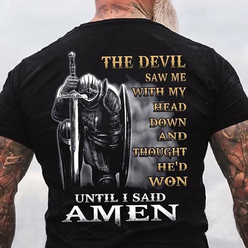 Miesten Temppeliristi Graafiset tulosteet Soldier T-paita Christian T-paidat Lyhythihainen T-paita 3D-tulostus Tiukka pyöreä kaula-aukko Paita Vintage Urheilu Suunnittelija ulko- Katu Päivittäin 2025 - $17.99 –P9
